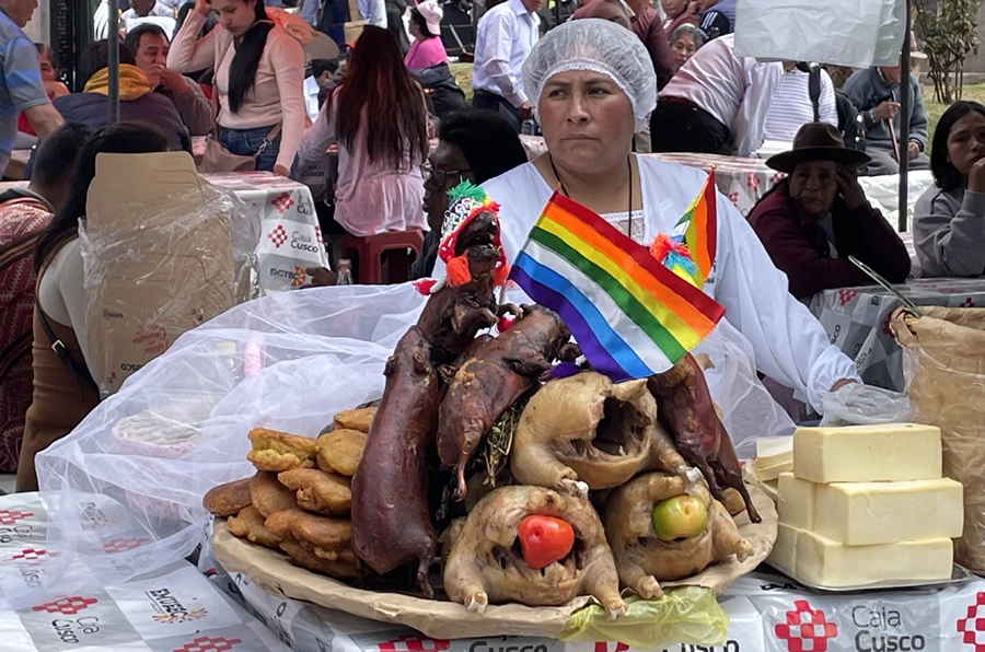 A gourmet presentation of Chiriuchu, the ancestral cold dish of Cusco during Corpus Christi