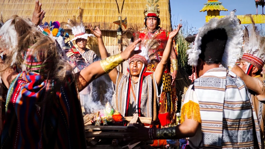 Traditional Reed Boats Lake Titicaca